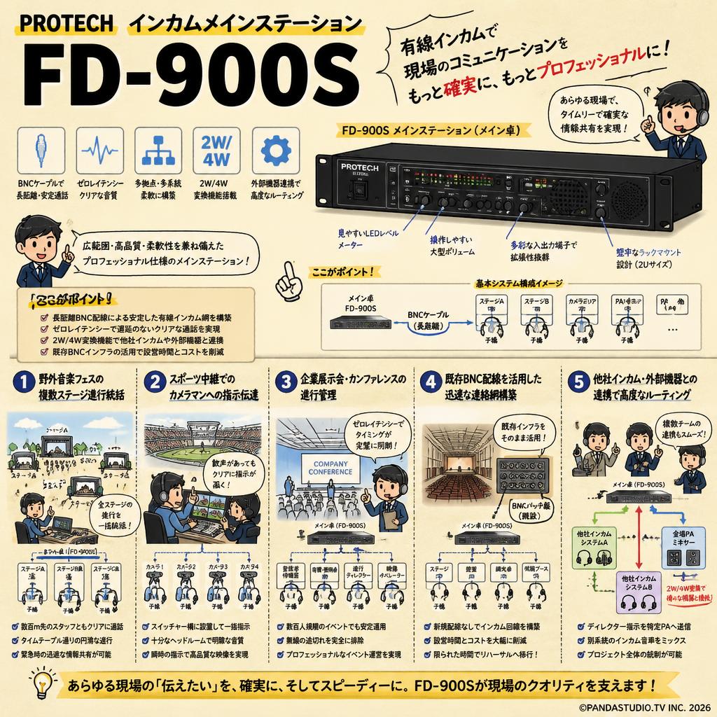 PROTECH インカムメインステーション FD-900S 用途