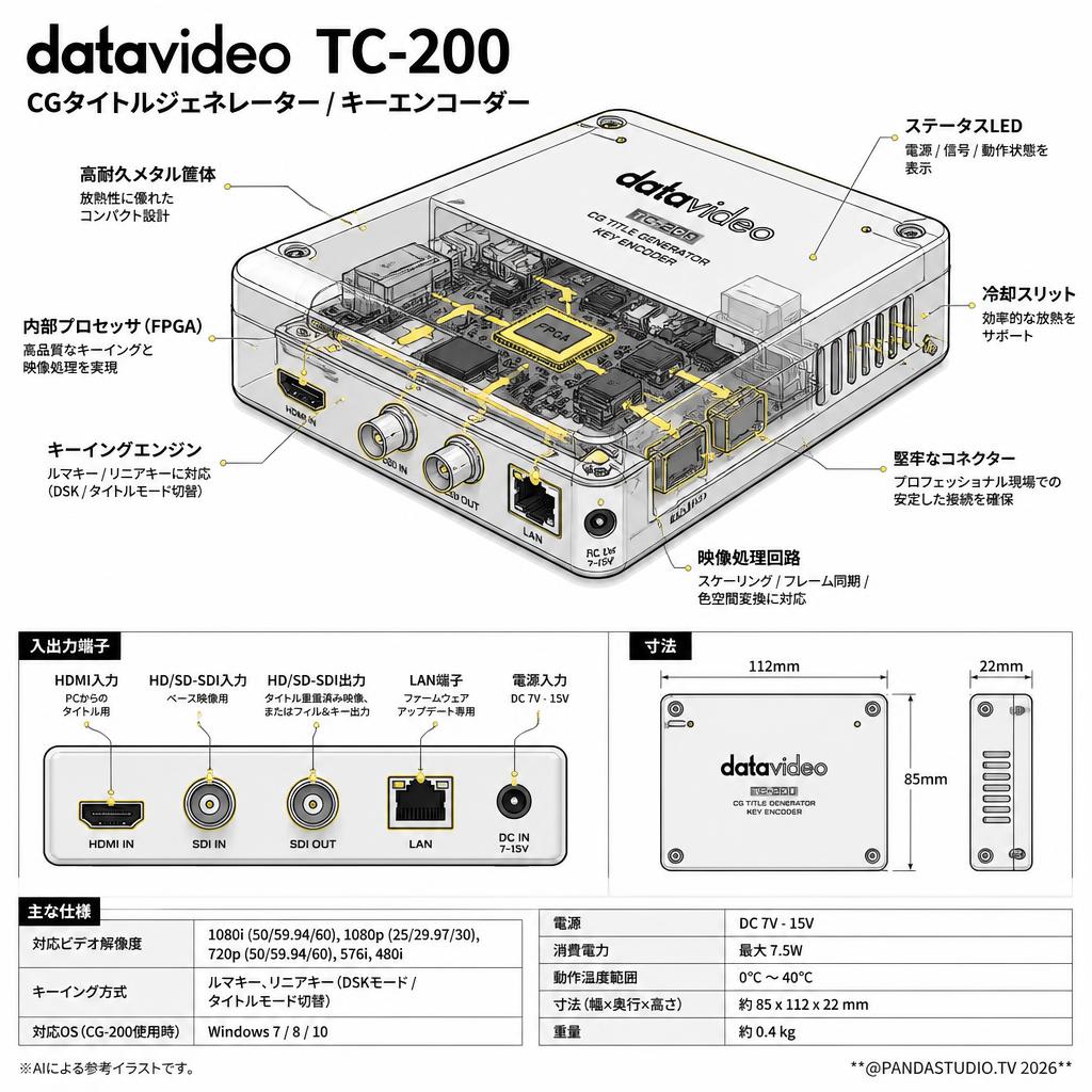 datavideo TC-200 スペック