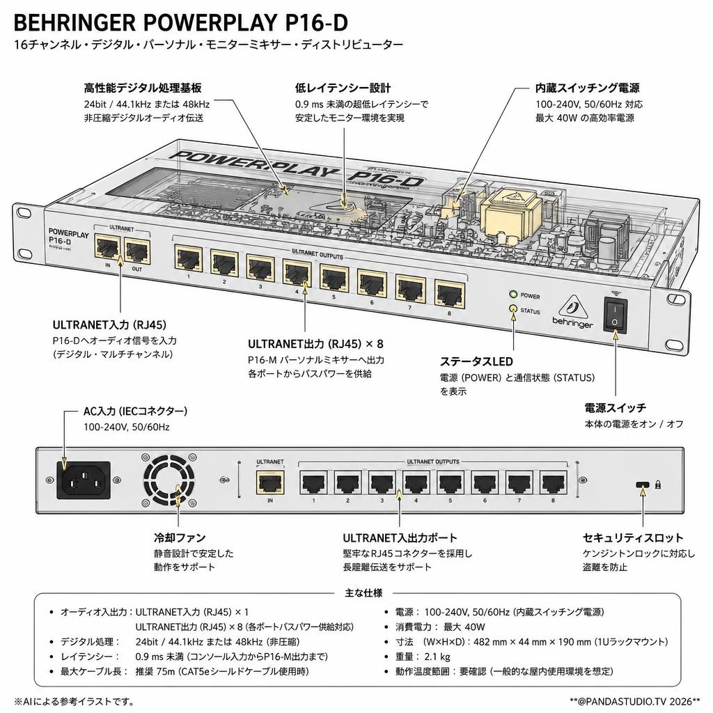 BEHRINGER POWERPLAY P16-D スペック