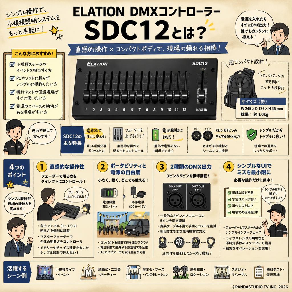 ELATION DMXコントローラー SDC12 概要