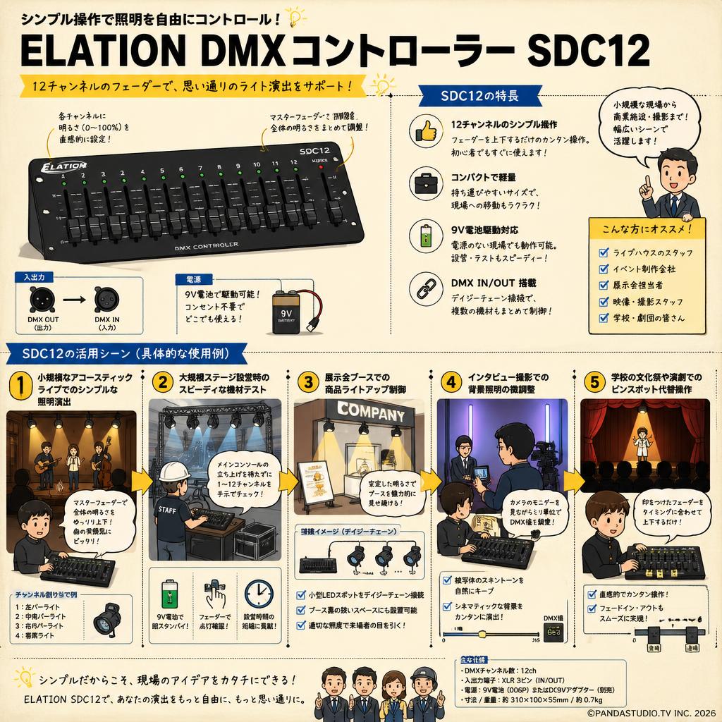 ELATION DMXコントローラー SDC12 用途