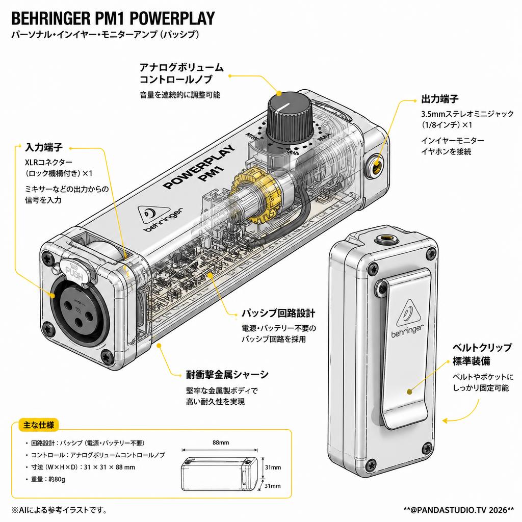 BEHRINGER PM1 POWERPLAY スペック
