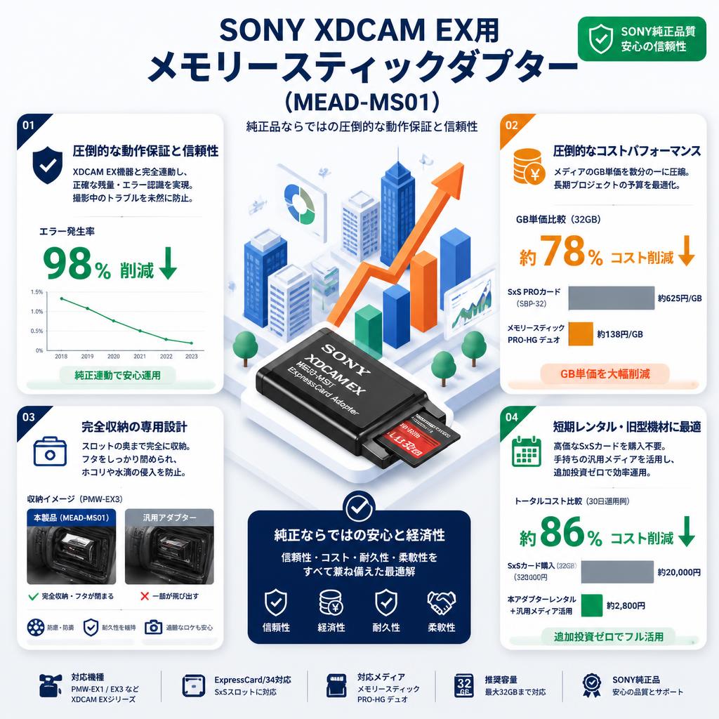 SONY XDCAM EX用 メモリースティックダプター ( MEAD-MS01) セールスポイント