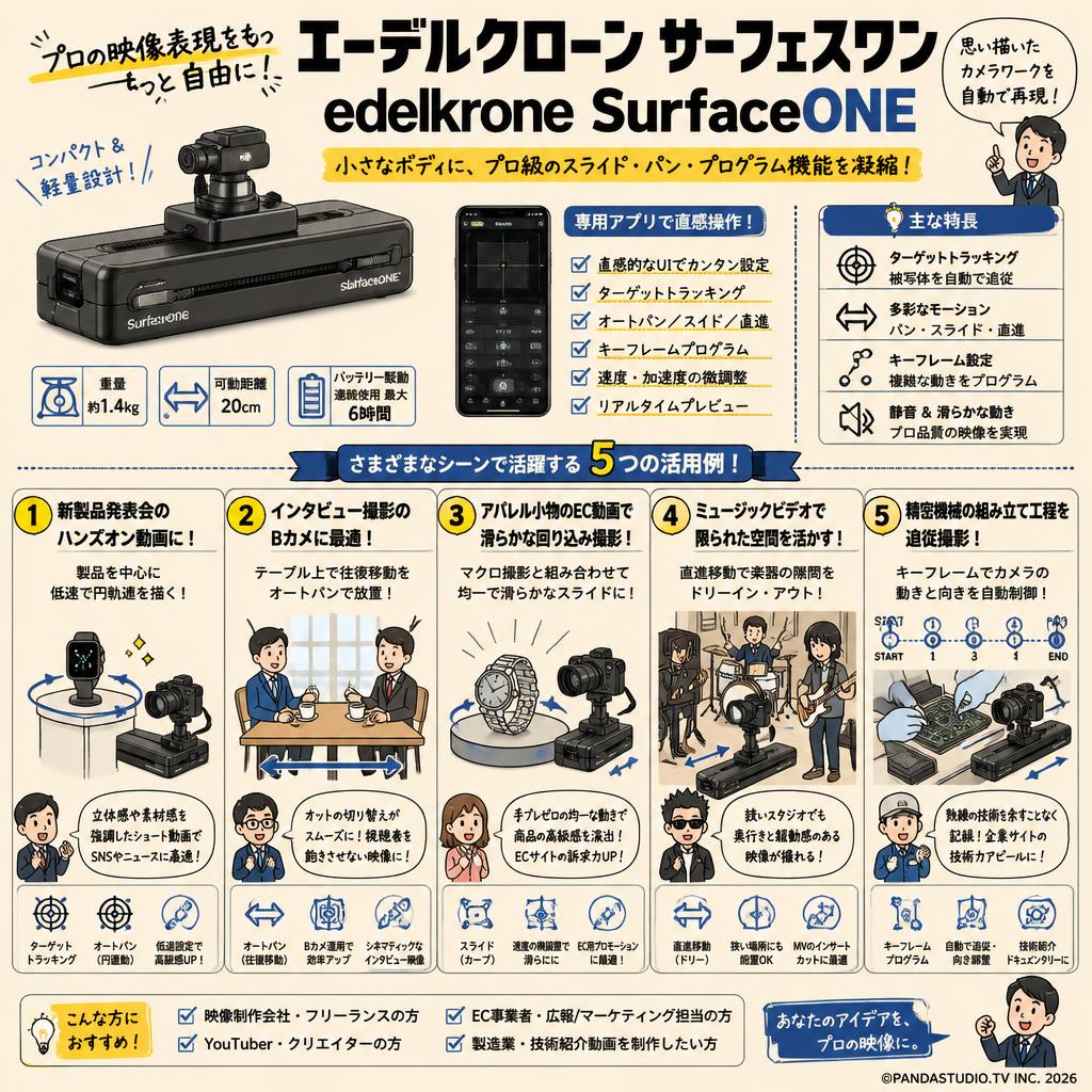 エーデルクローン サーフェスワン edelkrone SurfaceONE 用途