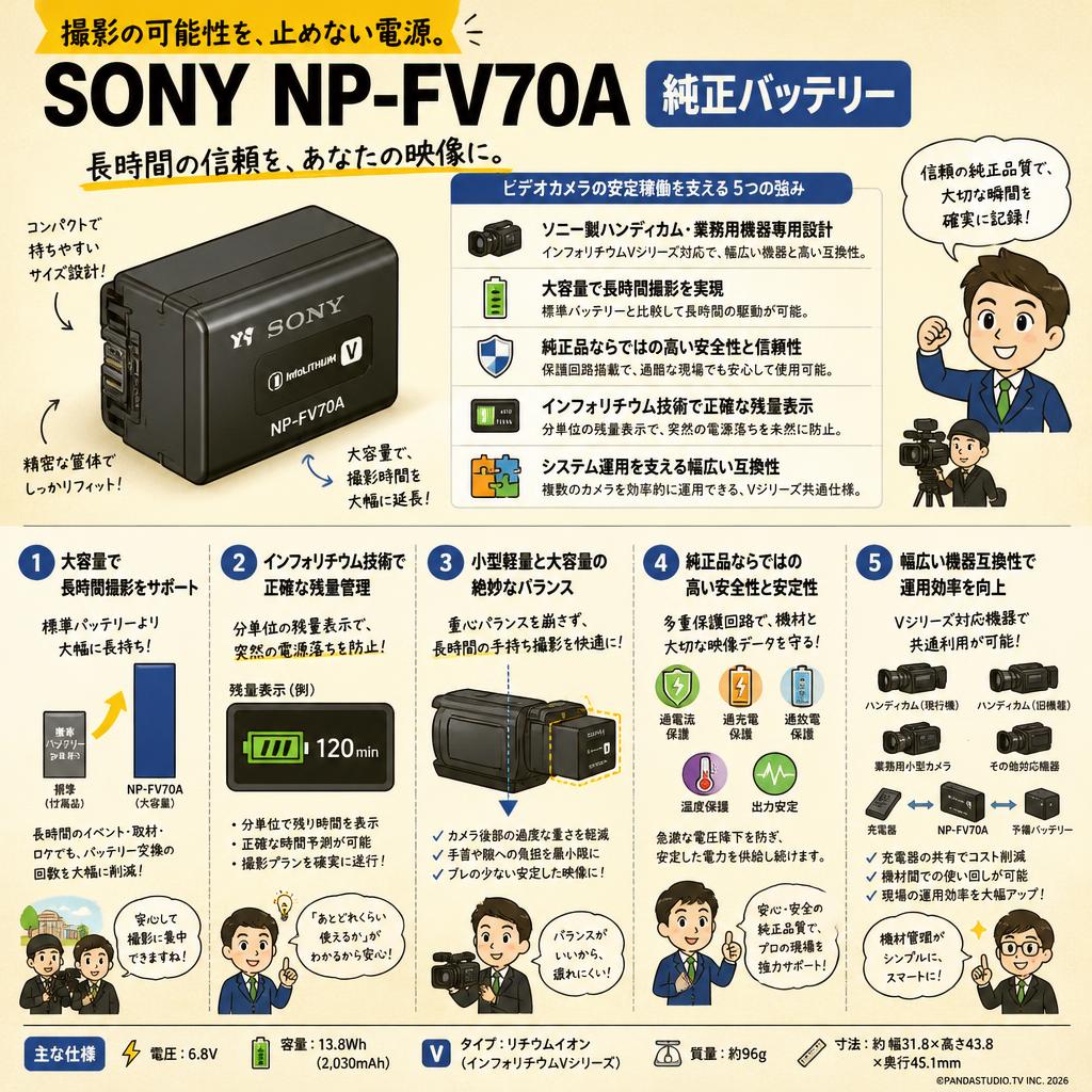 SONY NP-FV70A 純正バッテリー 概要
