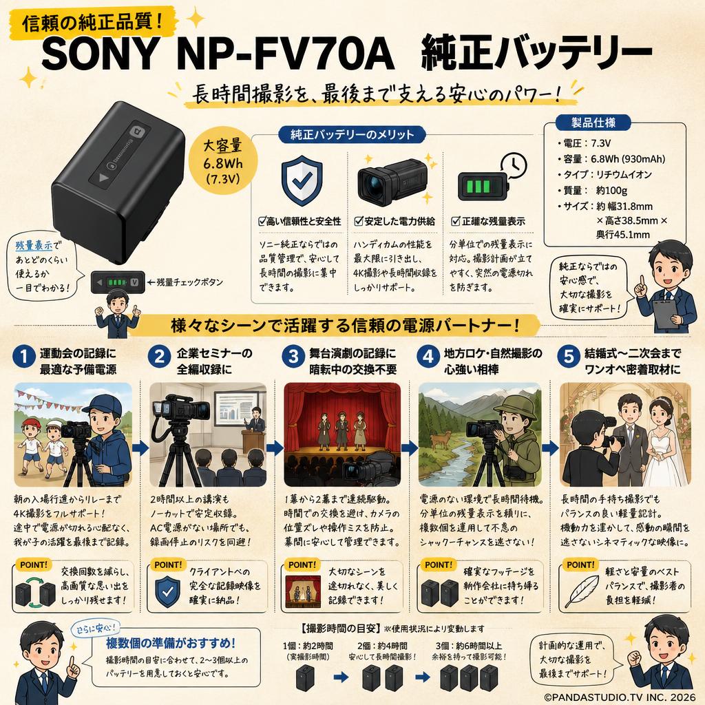 SONY NP-FV70A 純正バッテリー 用途