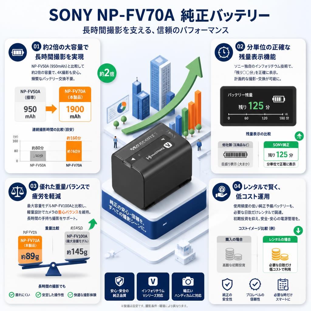 SONY NP-FV70A 純正バッテリー セールスポイント