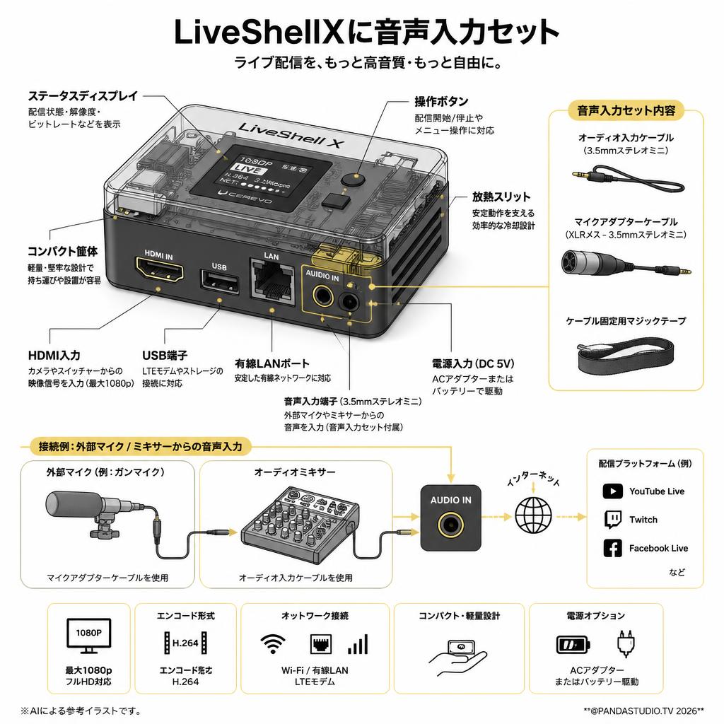 LiveShellXに音声入力セット スペック