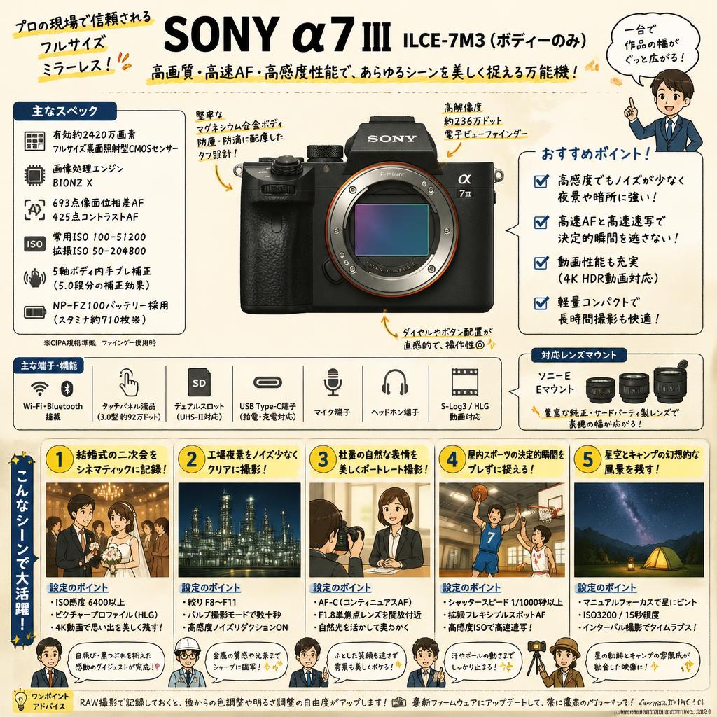 SONY α7 III ILCE-7M3（ボディーのみ） 用途