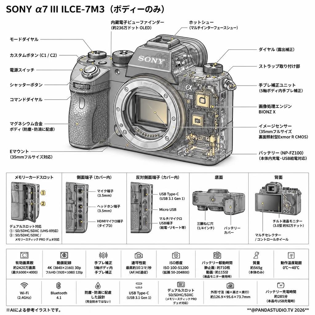 SONY α7 III ILCE-7M3（ボディーのみ） スペック