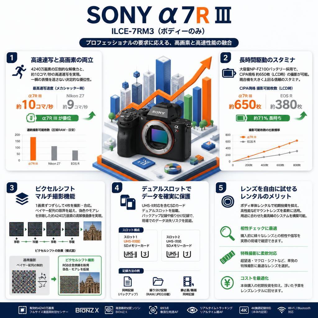 SONY α7R III ILCE-7RM3（ボディーのみ） セールスポイント