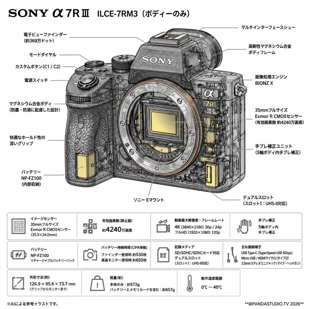 SONY α7R III ILCE-7RM3（ボディーのみ） スペック