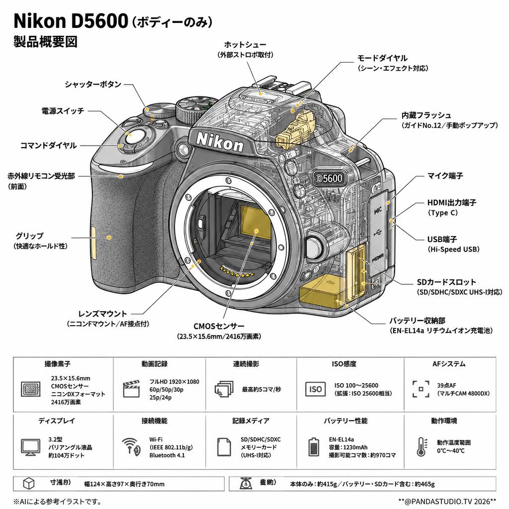 Nikon D5600（ボディーのみ） スペック