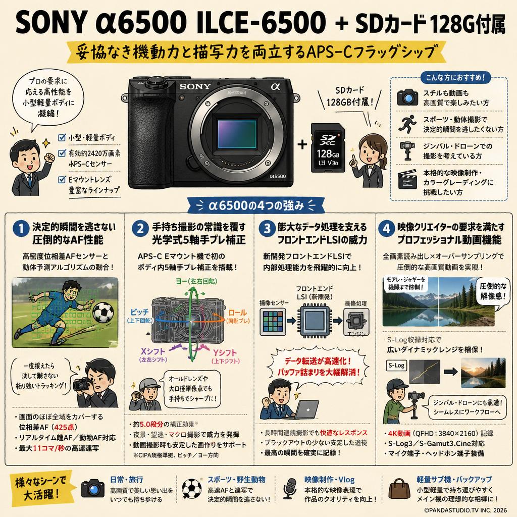 SONY α6500  ILCE-6500 ＋ SDカード 128G付属 概要