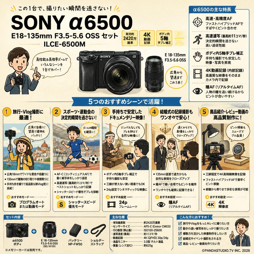SONY α6500 E 18-135mm F3.5-5.6 OSSセット ILCE-6500M 用途