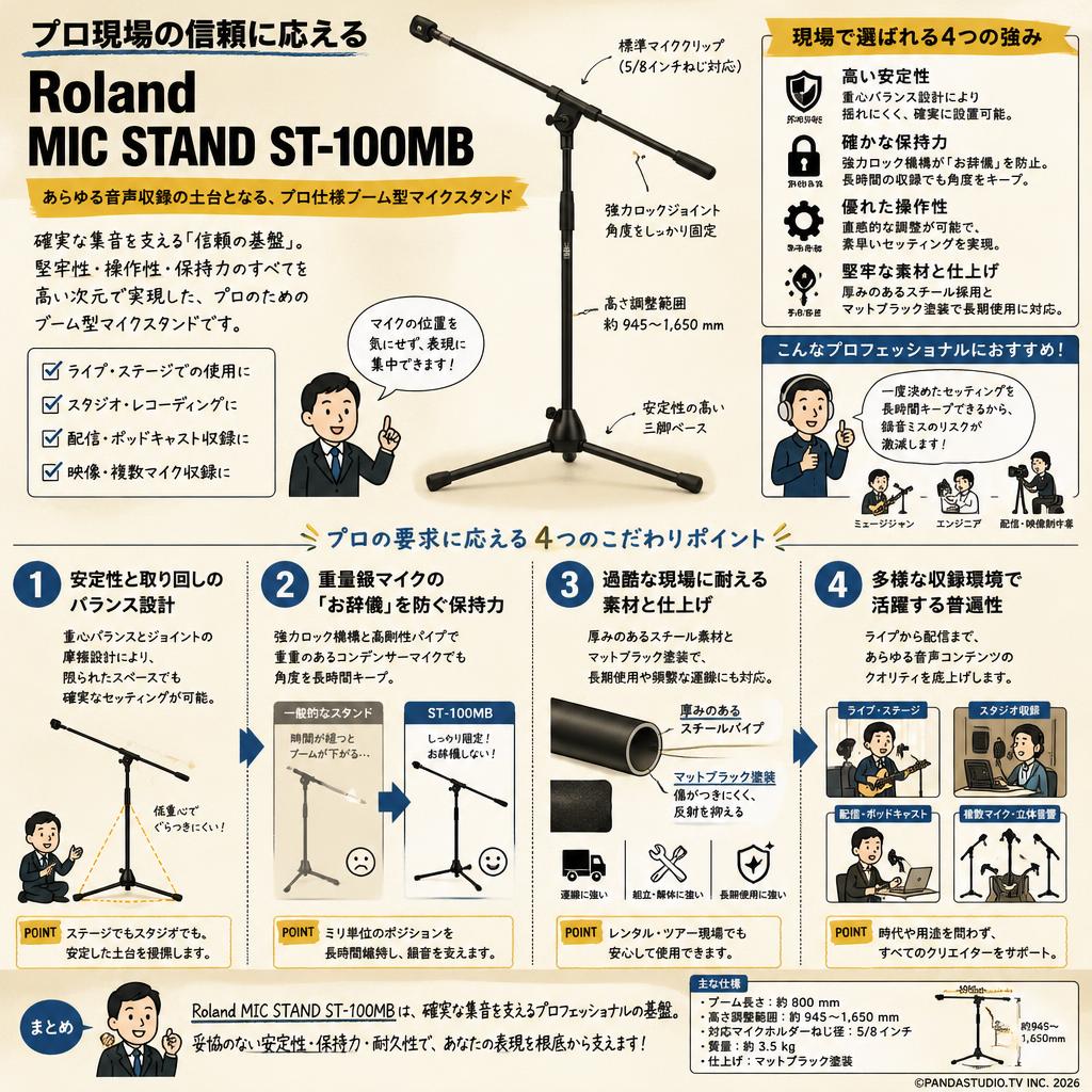 Roland　MIC STAND ST-100MB 概要
