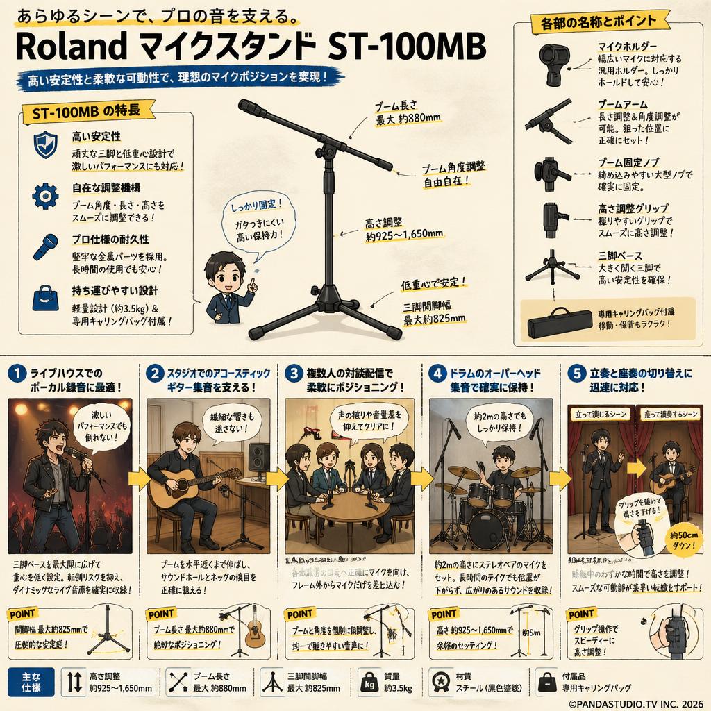 Roland　MIC STAND ST-100MB 用途