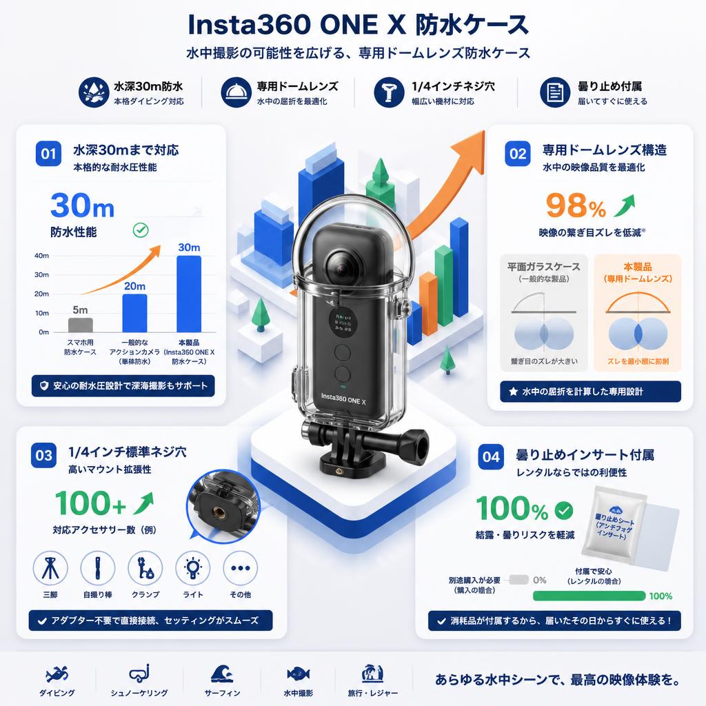 Insta360 ONE X 防水ケース セールスポイント