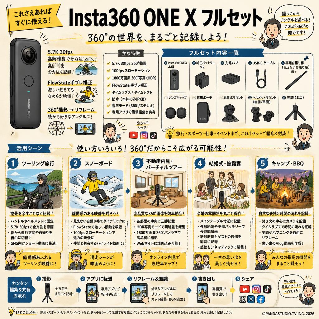 Insta360 ONE X フルセット 用途