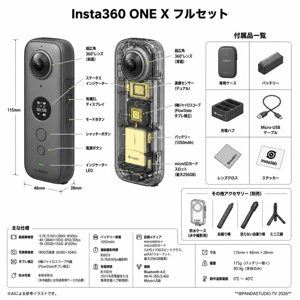 Insta360 ONE X フルセット スペック