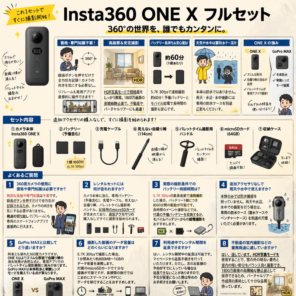 Insta360 ONE X フルセット FAQ（よくある質問と答え）