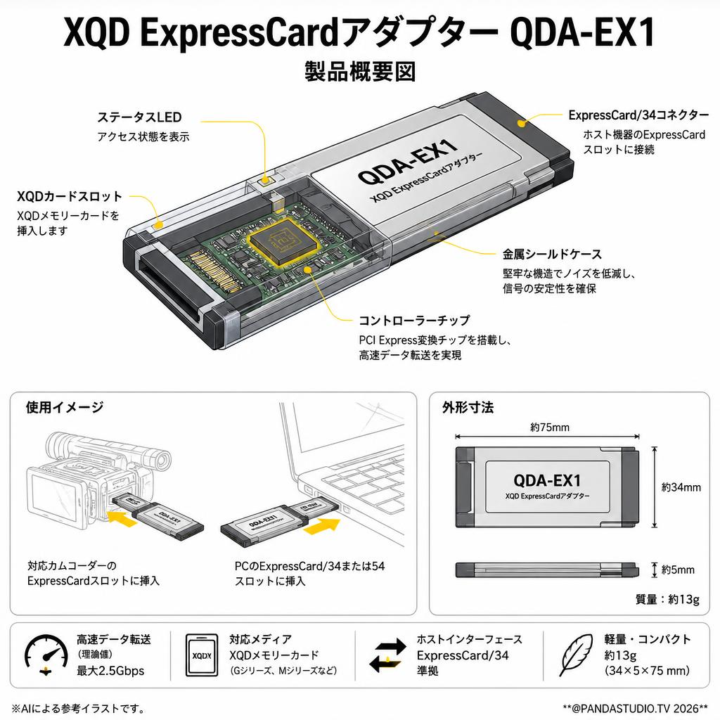 XQD ExpressCardアダプター QDA-EX1 スペック