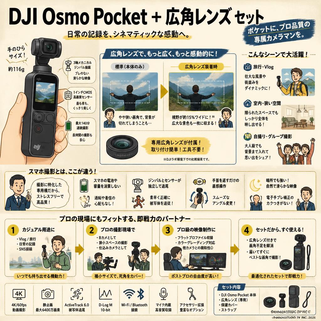 DJI Osmo Pocket ＋ 広角レンズ セット 概要