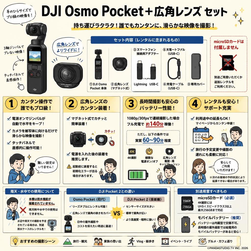 DJI Osmo Pocket ＋ 広角レンズ セット FAQ（よくある質問と答え）
