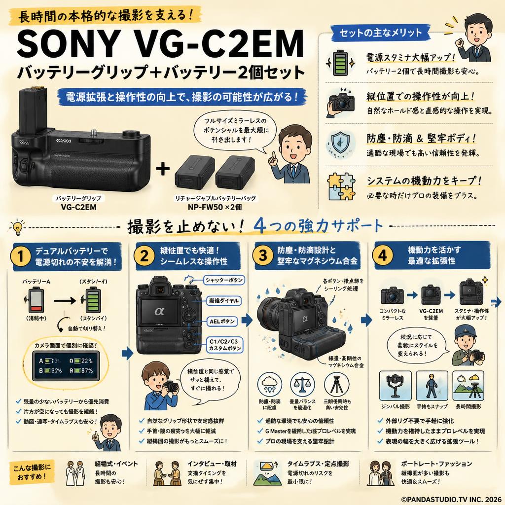 SONY VG-C2EM バッテリーグリップ ＋ バッテリー 2個 セット 概要