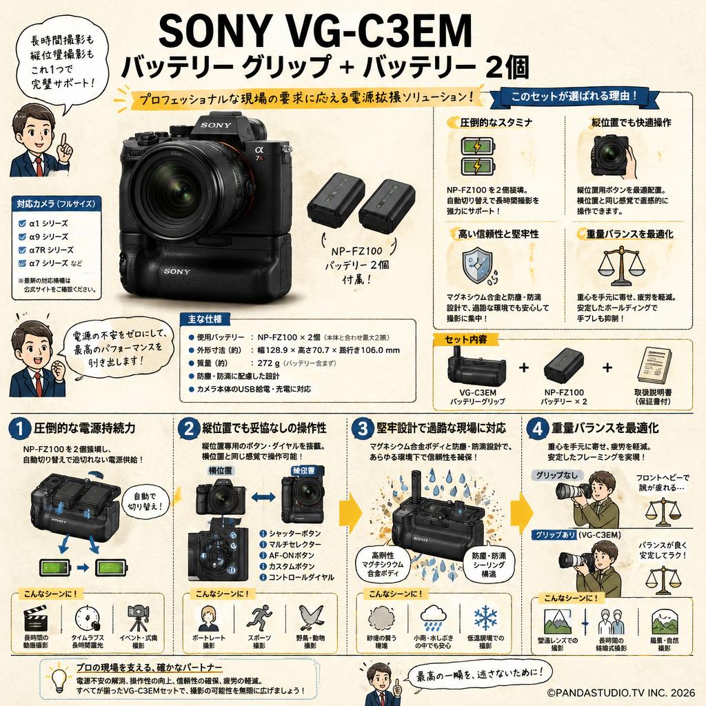 SONY VG-C3EM バッテリー グリップ ＋ バッテリー 2個 概要