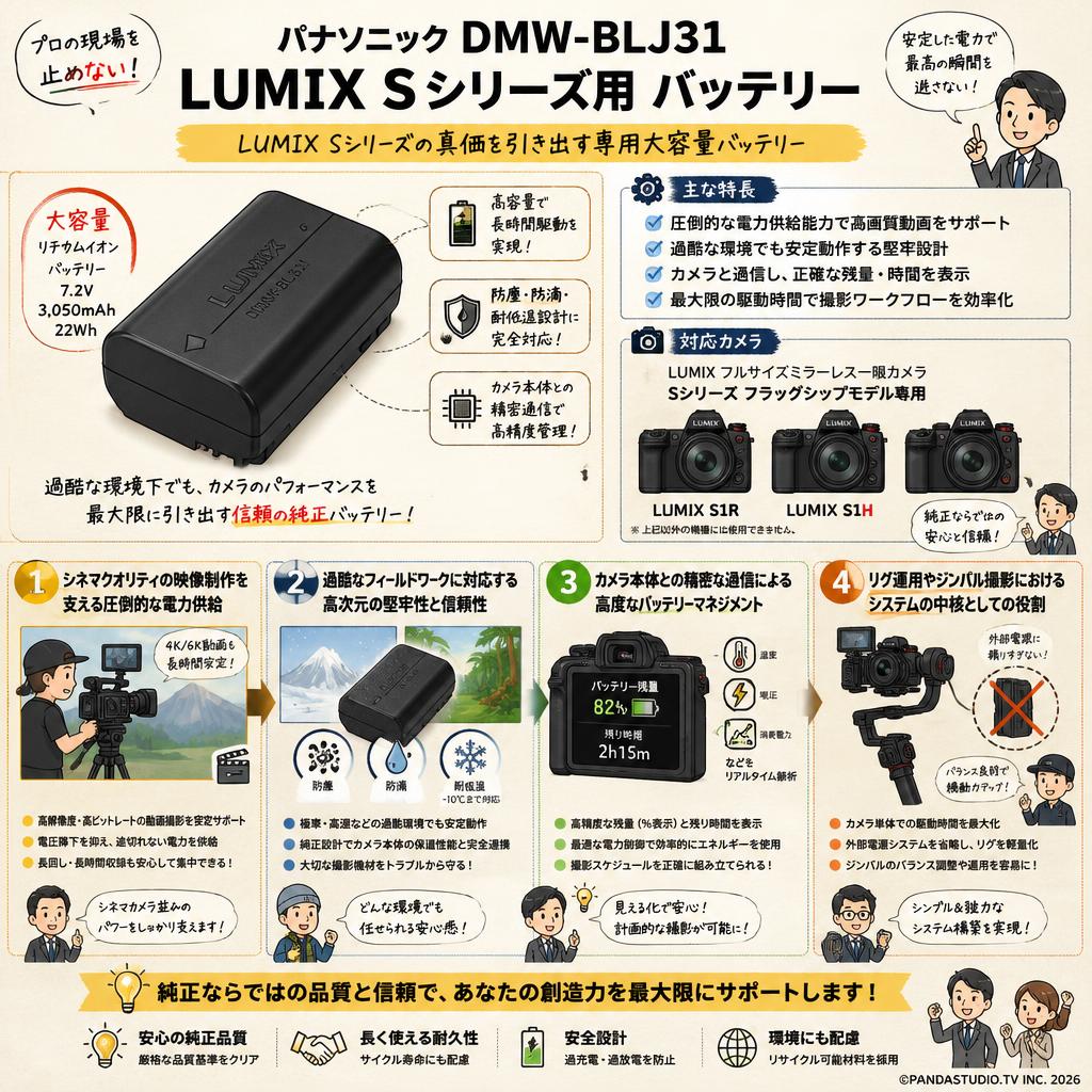 パナソニック DMW-BLJ31 LUMIX Sシリーズ用 バッテリー 概要