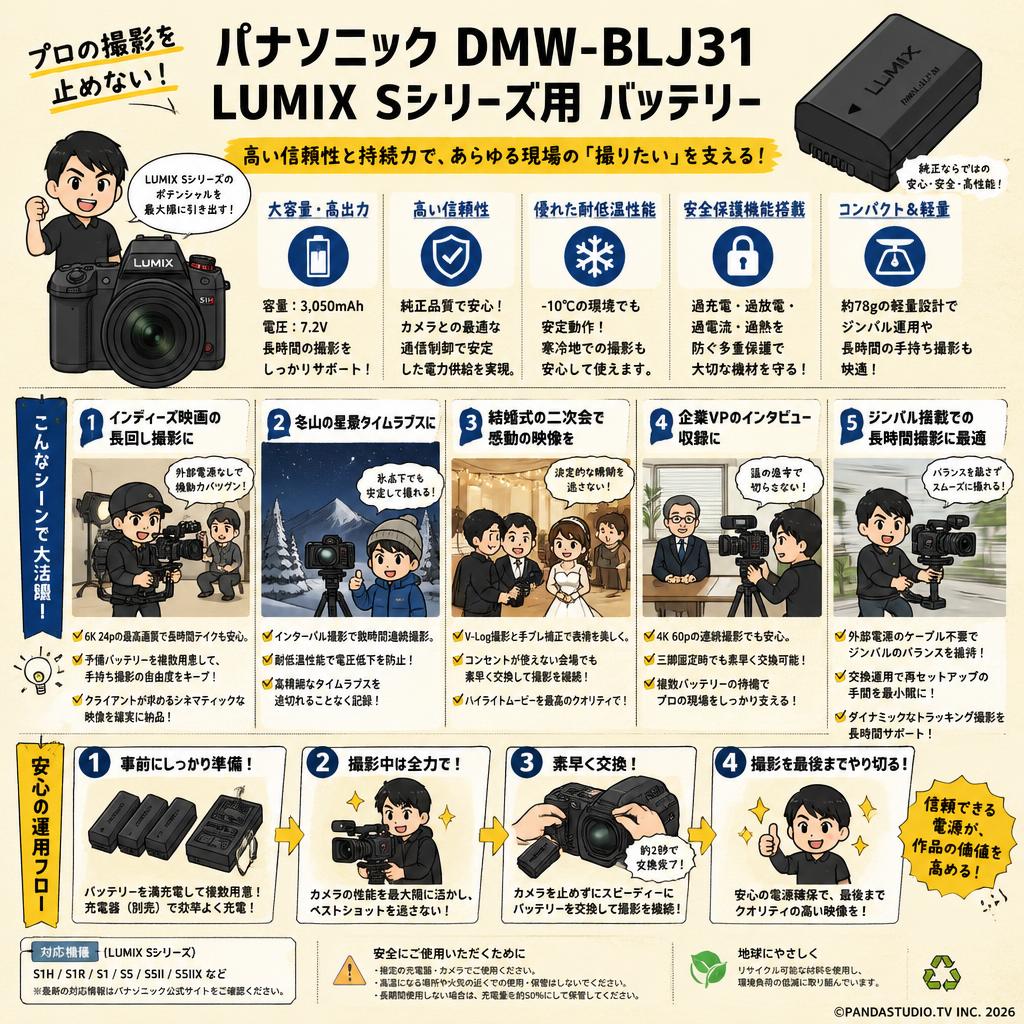 パナソニック DMW-BLJ31 LUMIX Sシリーズ用 バッテリー 用途