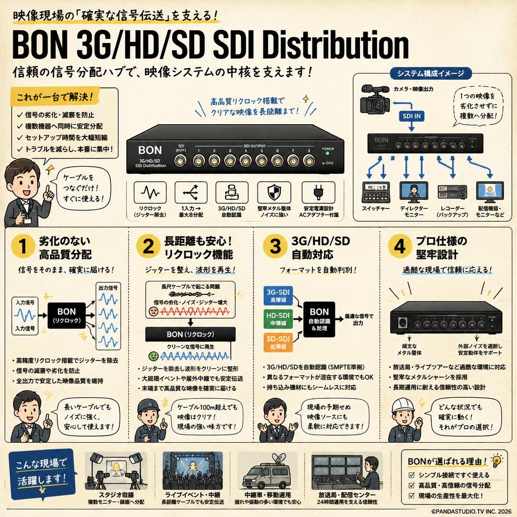 BON 3G/HD/SD SDI Distribution 概要