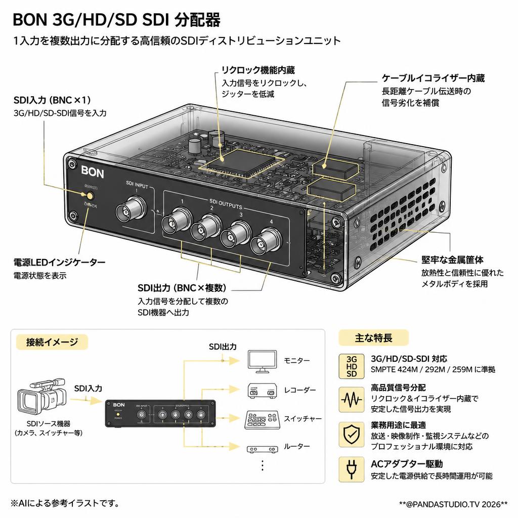 BON 3G/HD/SD SDI Distribution スペック