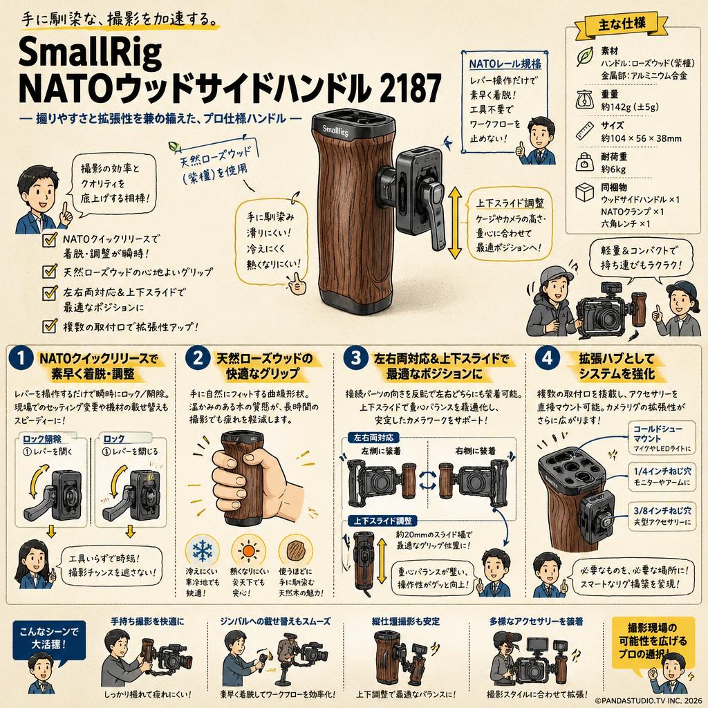 SmallRig NATOウッドサイドハンドル 2187 概要