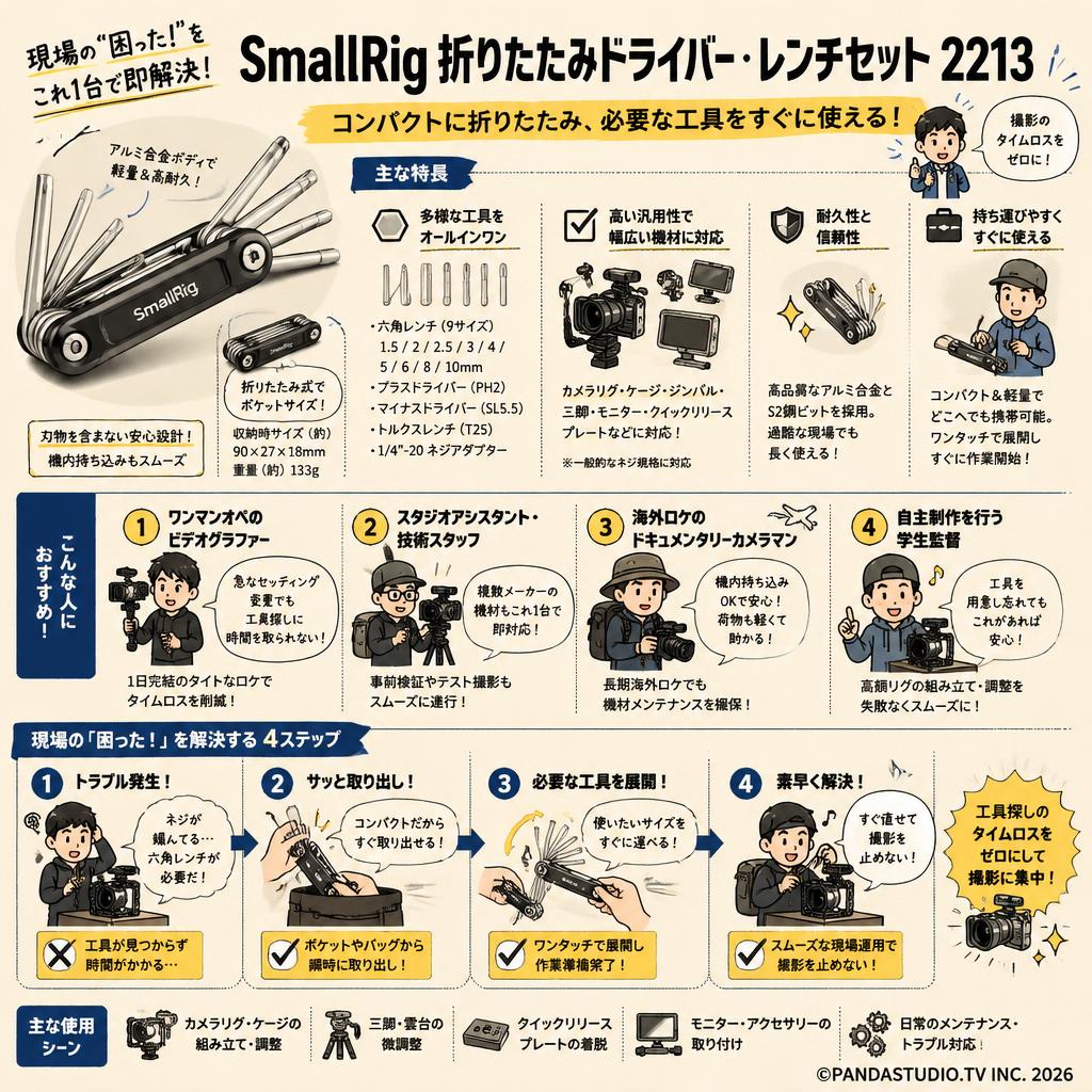 SmallRig 折りたたみドライバー・レンチセット 2213 おもな対象のお客様