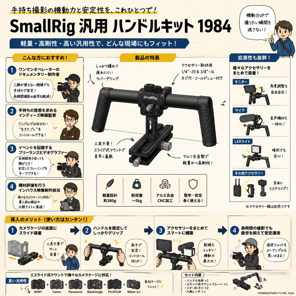 SmallRig 汎用 ハンドルキット 1984 おもな対象のお客様