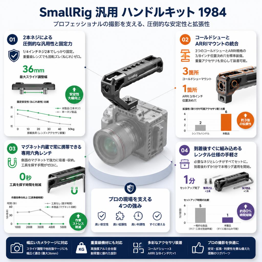 SmallRig 汎用 ハンドルキット 1984 セールスポイント