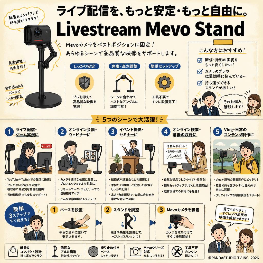 Livestream Mevo Stand 用途