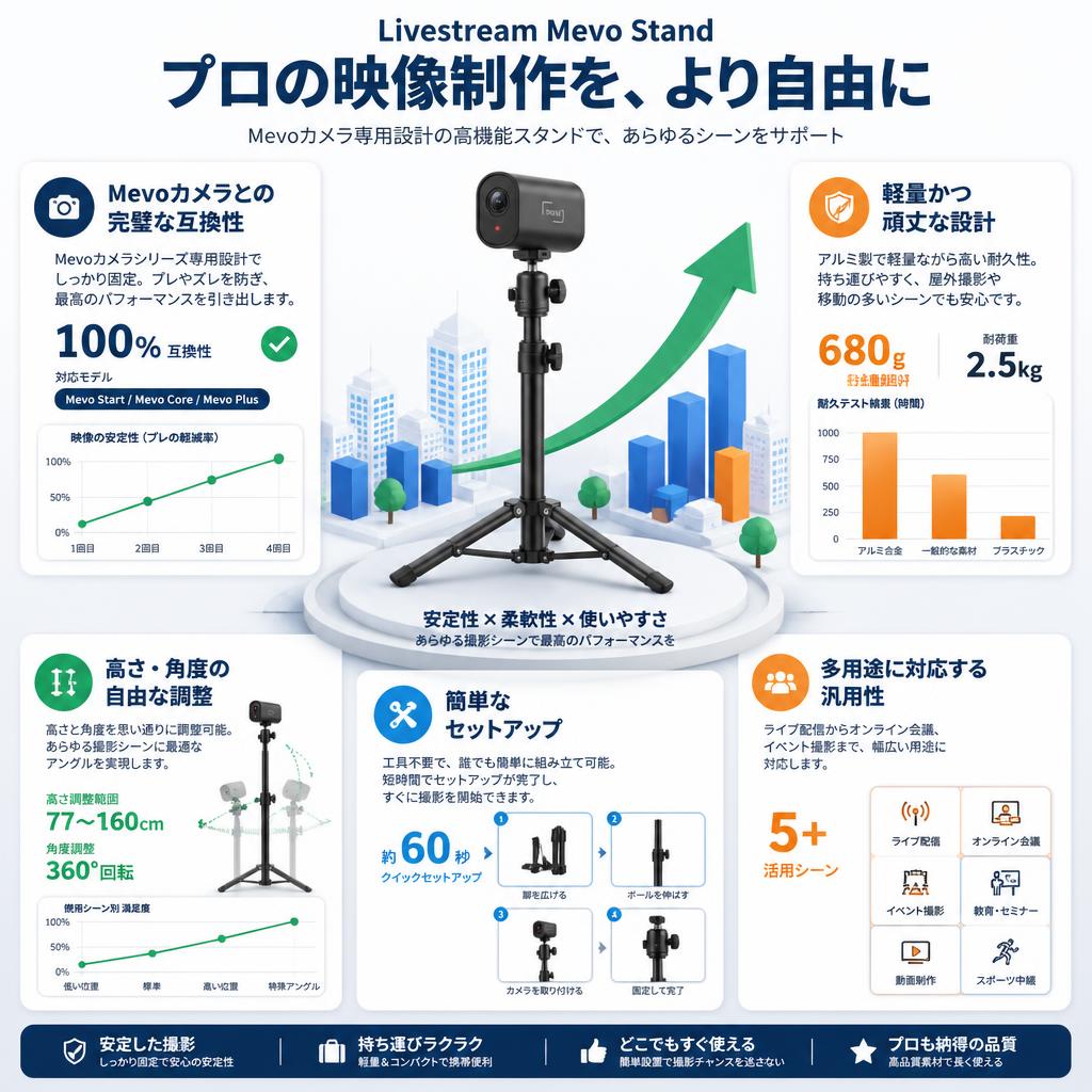 Livestream Mevo Stand セールスポイント
