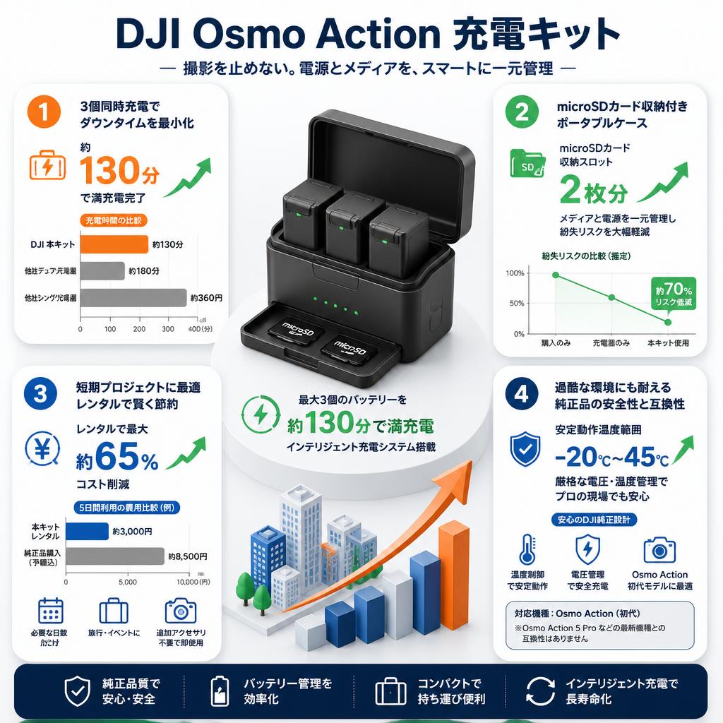 DJI Osmo Action 充電キット セールスポイント
