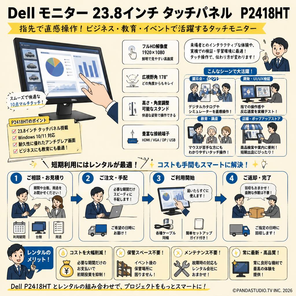 Dell モニター 23.8インチ タッチパネル  P2418HT おもな対象のお客様