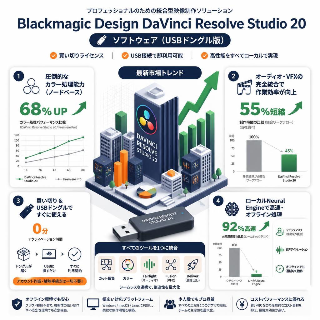 Blackmagic Design DaVinci Resolve Studio 20 ソフトウェア （USBドングル版） セールスポイント