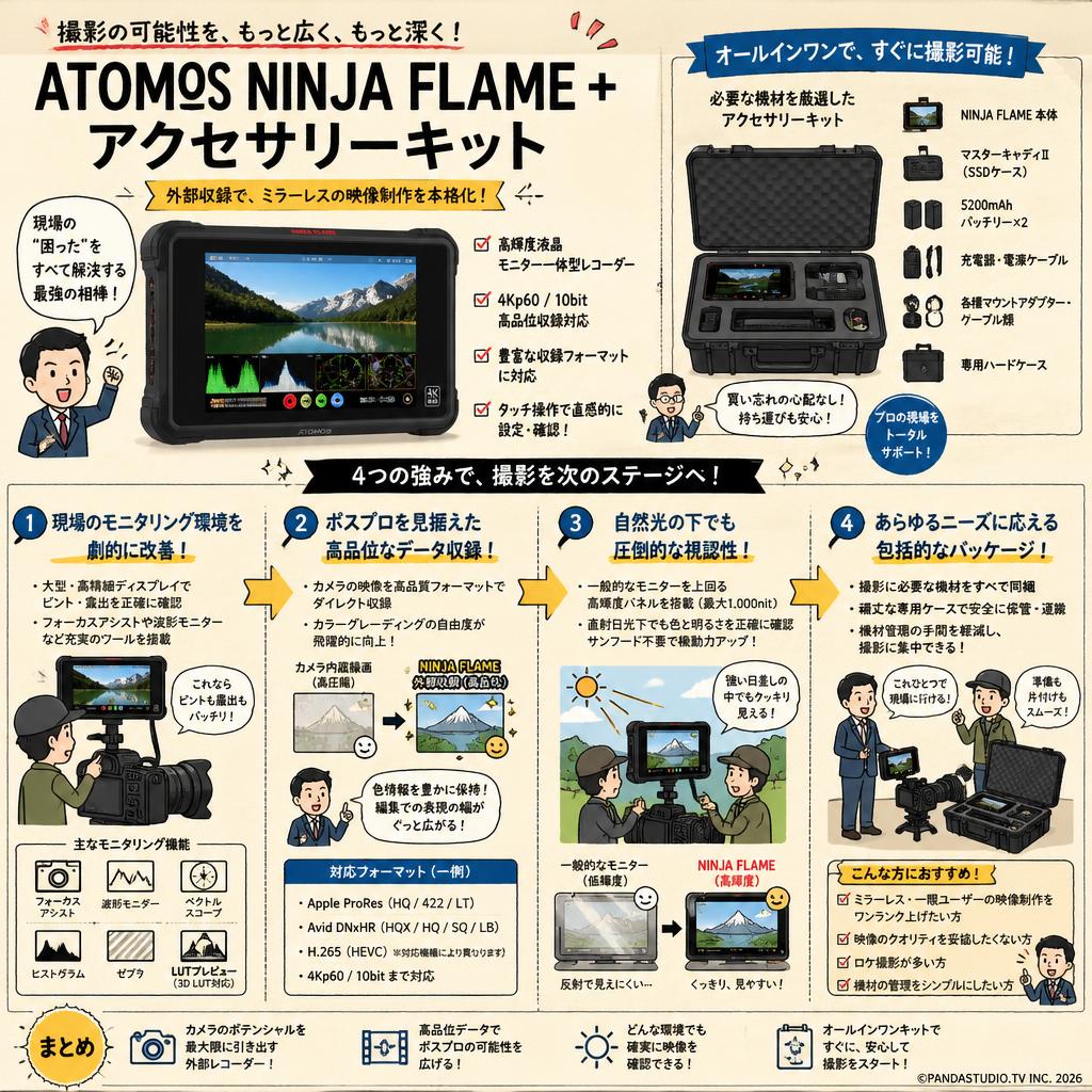 ATOMOS NINJA FLAME + アクセサリーキット 概要