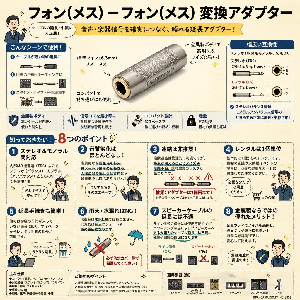 フォン(メス)－フォン(メス) 変換アダプター FAQ（よくある質問と答え）
