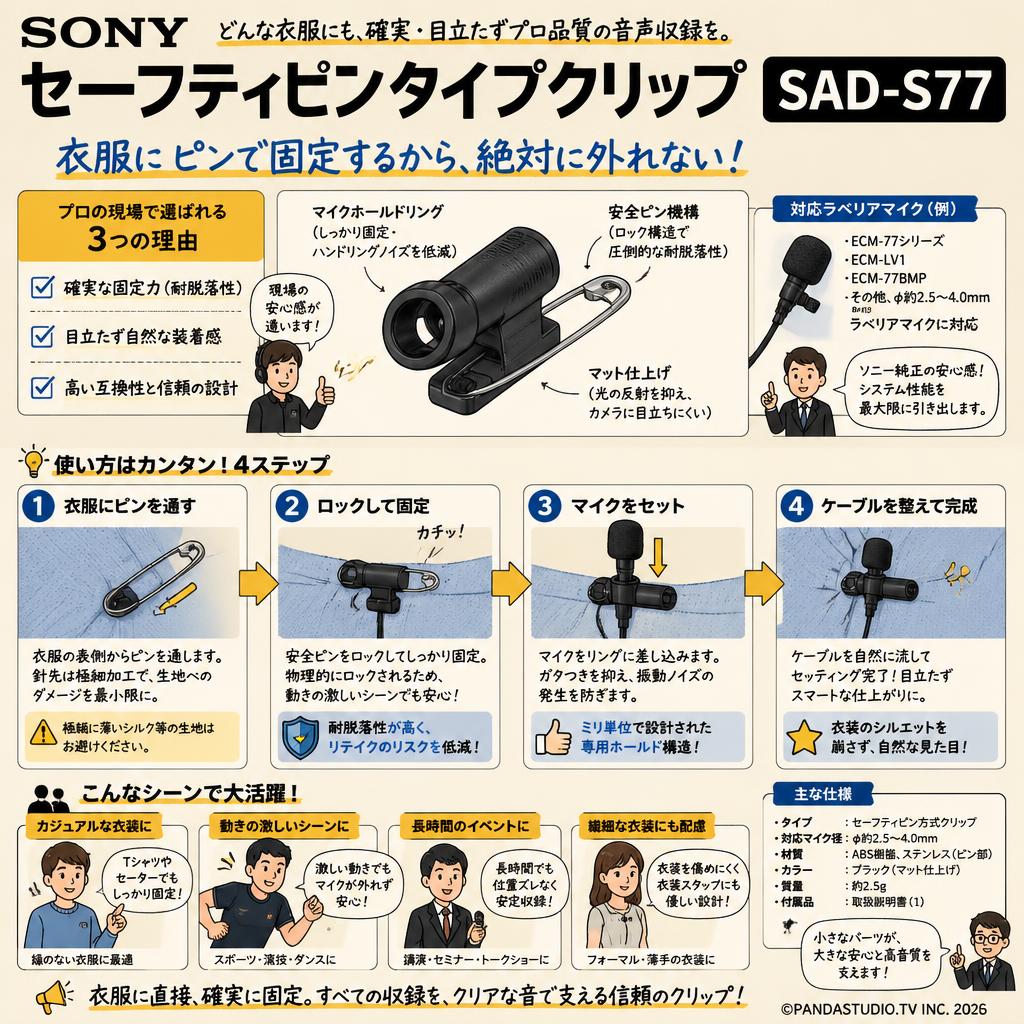 SONY セーフティピンタイプクリップ SAD-S77 概要