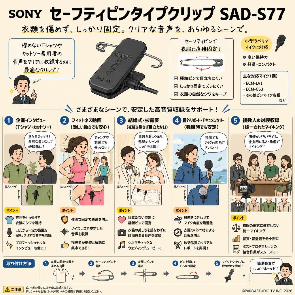 SONY セーフティピンタイプクリップ SAD-S77 用途