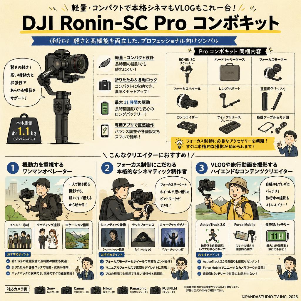 DJI Ronin-SC Pro コンボキット おもな対象のお客様