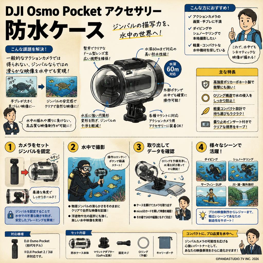 DJI Osmo Pocket アクセサリー 防水ケース 概要