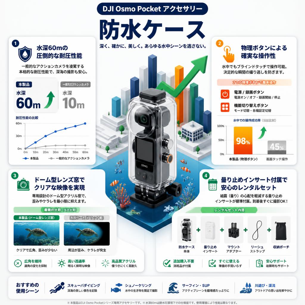 DJI Osmo Pocket アクセサリー 防水ケース セールスポイント